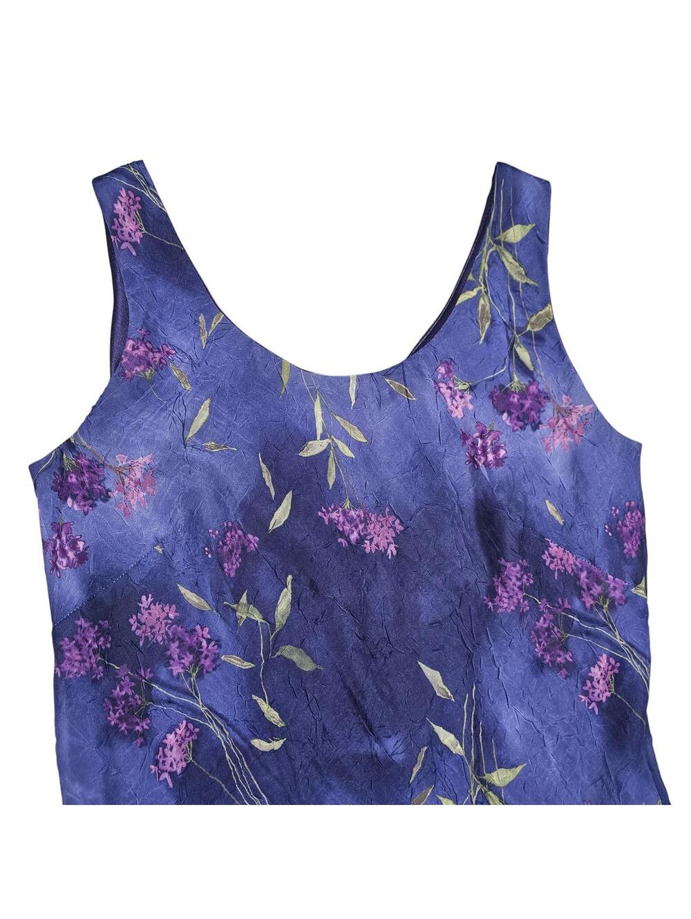 K Petite Purple Floral Sleeveless Midi Dress VTG 6P Vacation Ready - Picture 5 of 9